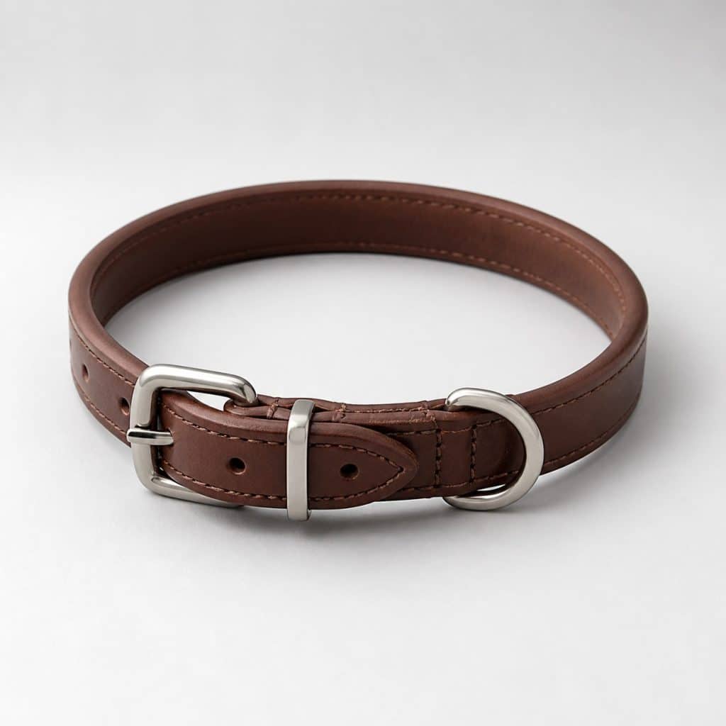 Collier en cuir pour chat, packshot sur fond neutre