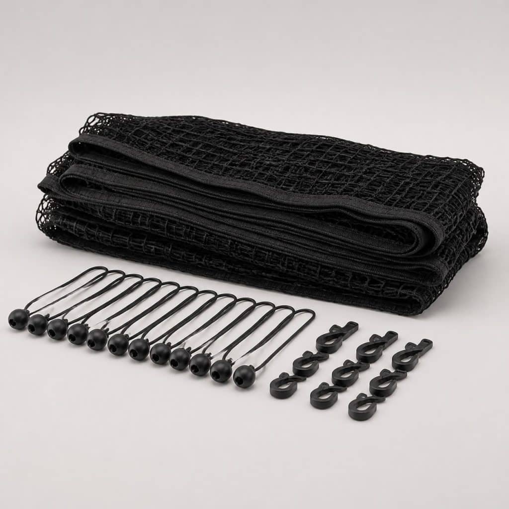 Filet de protection pour balcon et fenêtre avec ses fixations