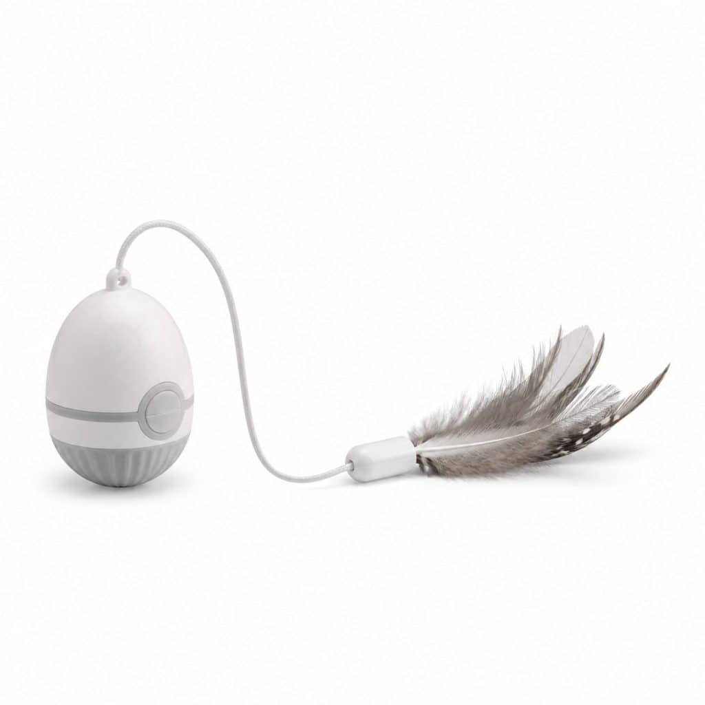 Jouet interactif suspendu pour chat avec plume et clochette