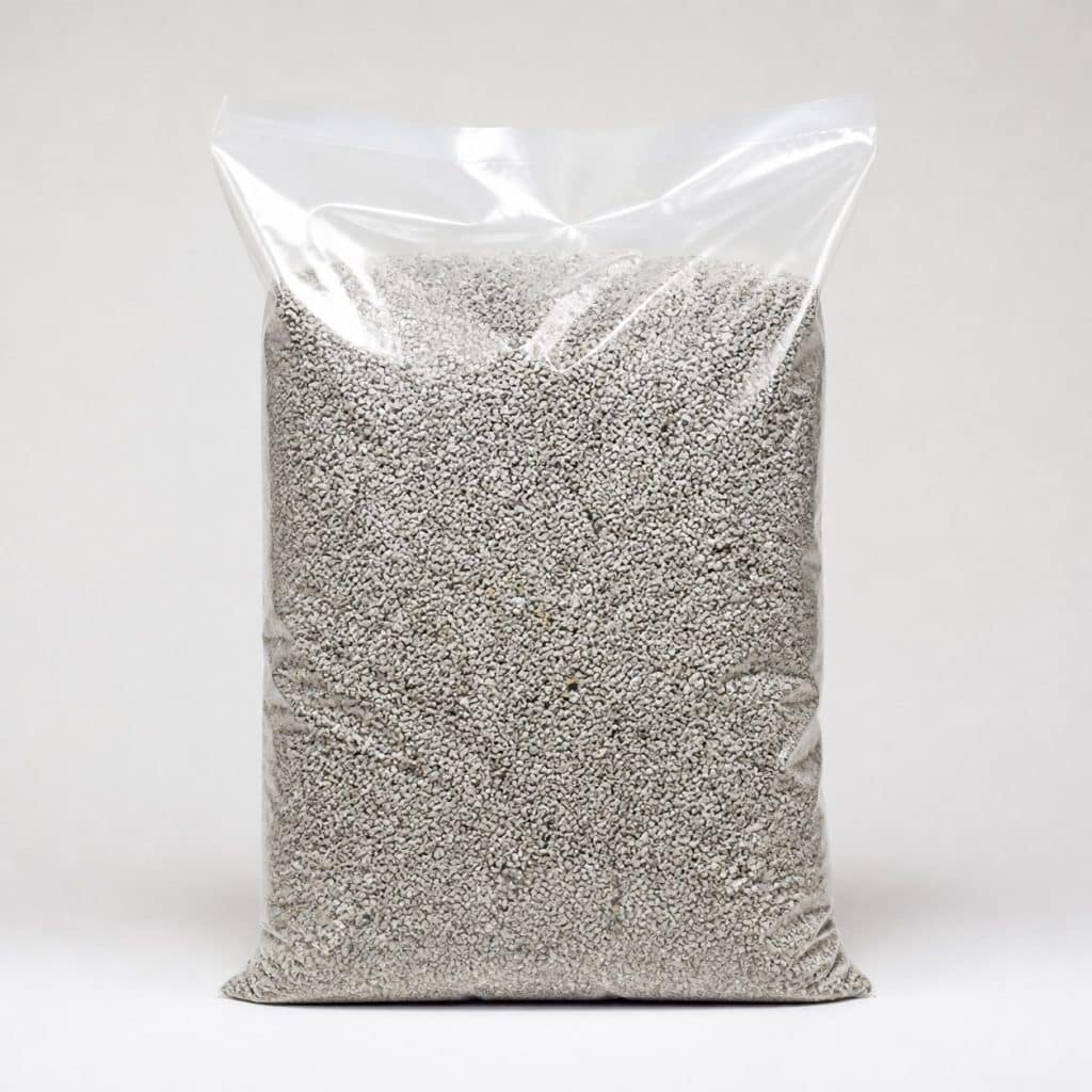 Sac de litière minérale ultra-absorbante à faible dispersion