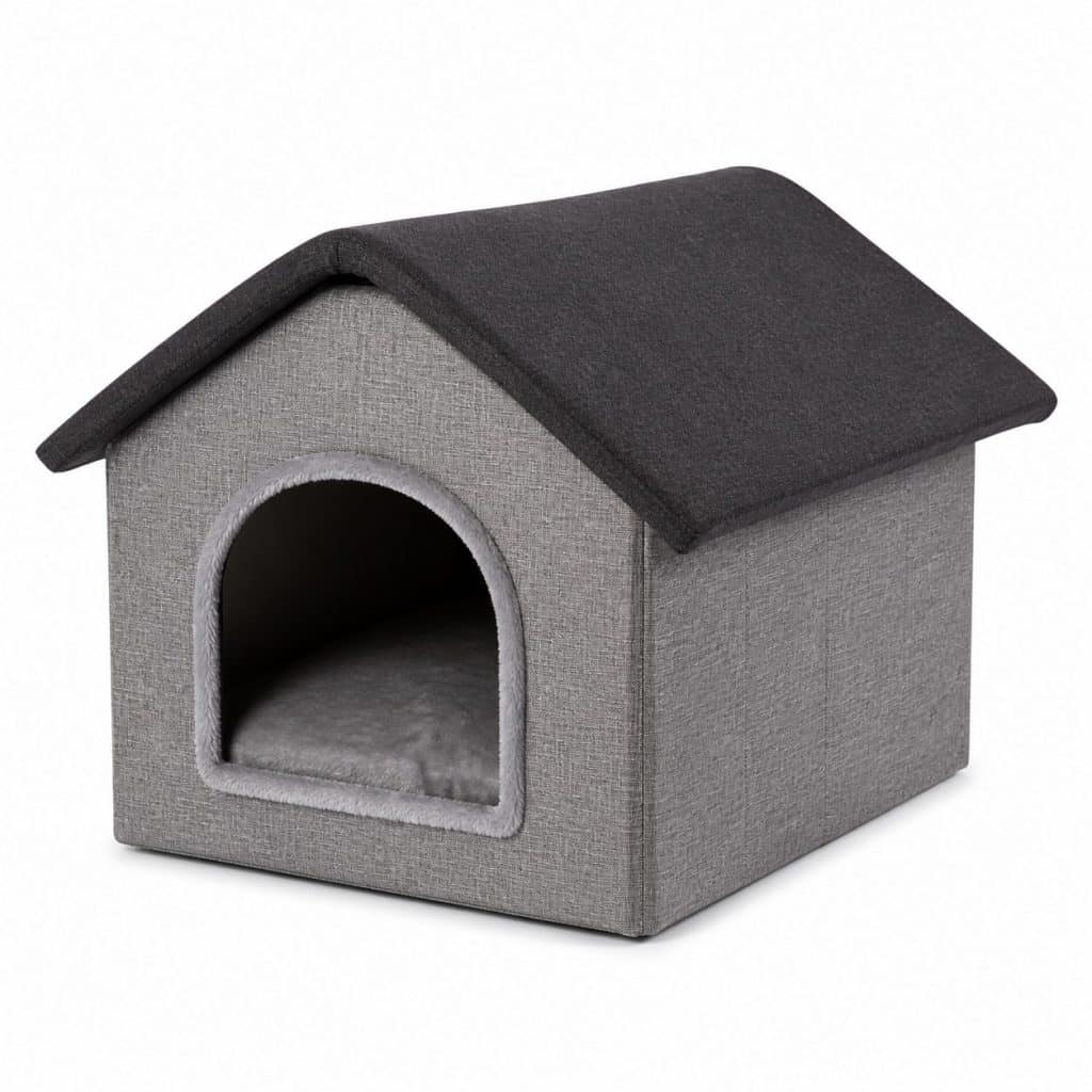 Maisonnette douillette intérieure pour chat, vue de face